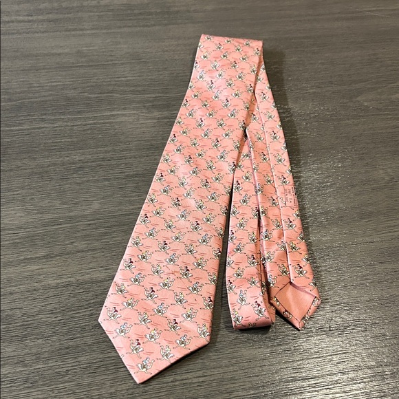 HERMES  Men's Tie Peach color - Picture 1 of 6